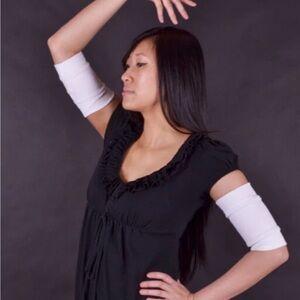 Handmade White Cotton Arm Bands Cycling Cuffs Running Womens Minimalist Wallet